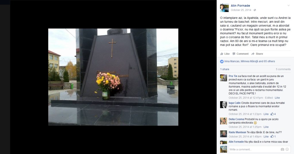 Apahida nu știe să își prețuiască eroii! ”Oare primarul doarme?”