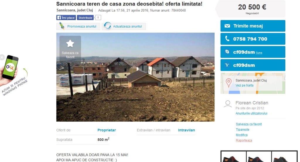 Afacerile imobiliare ale șefului de POST  din Apahida. Terenul care a fost cumpărat de la primărie a fost&nbsp;revândut